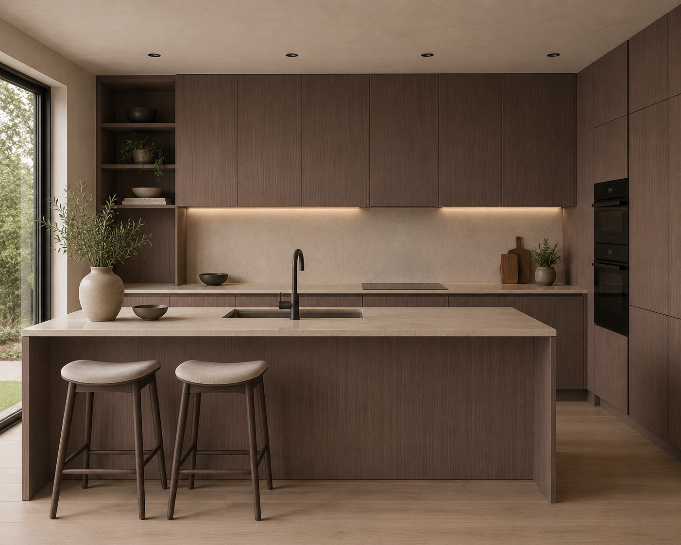 TEXTIEL Bamboe wandpanelen - Elite Mocha Oak (oppervlak geweven hout)