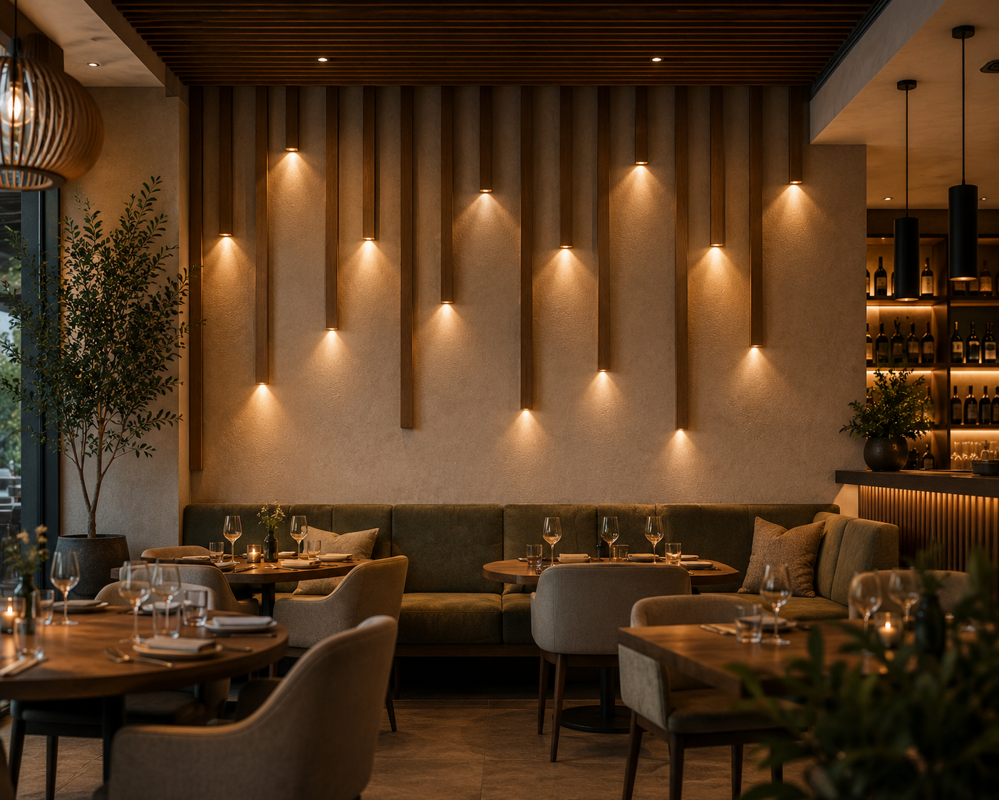 Binnenkolommen met Led Naturel SfeerKolom | unieke wanddecoratie | 260cm 5 cm