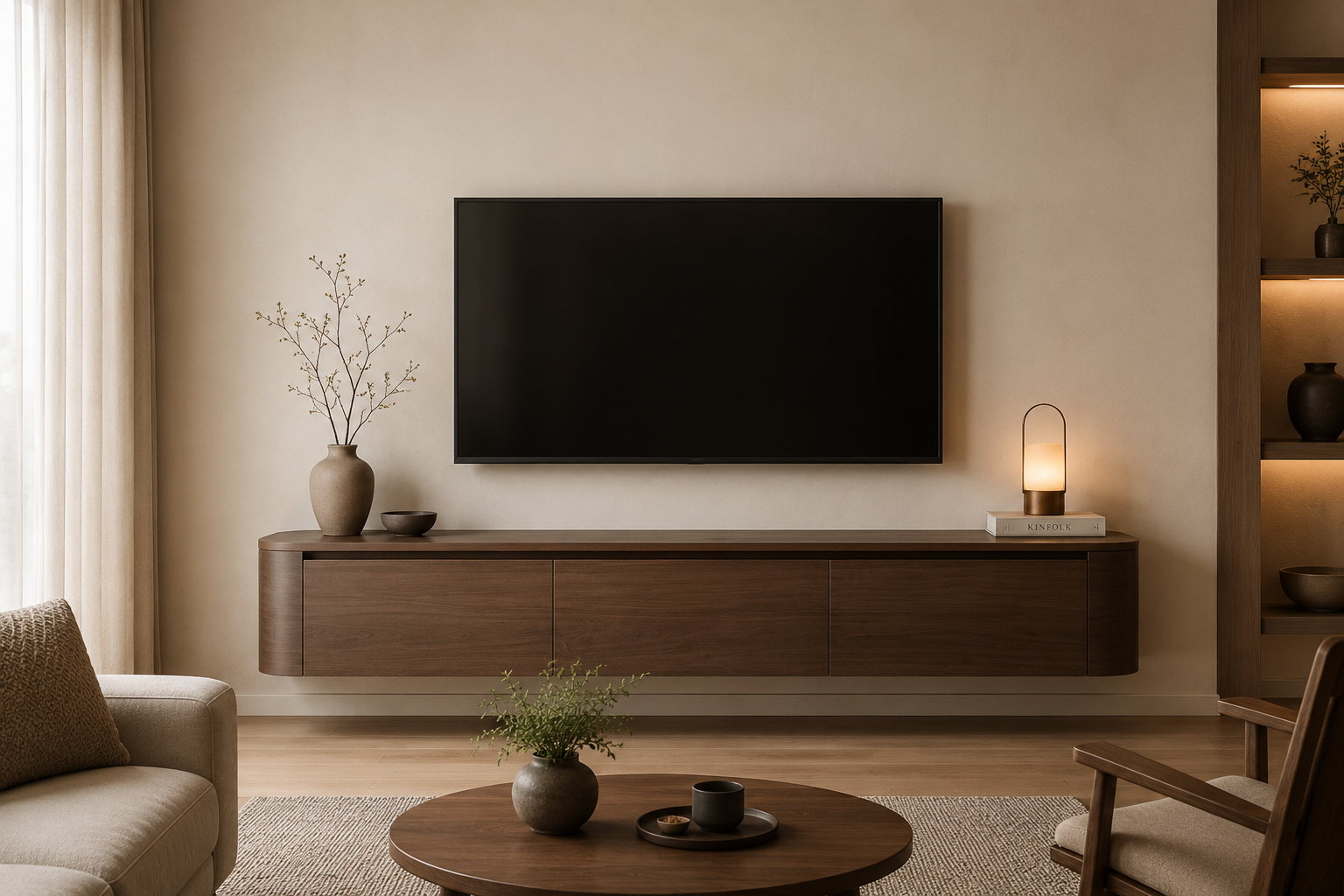 Japandi TV-Meubel | Ultra Mat | Walnut