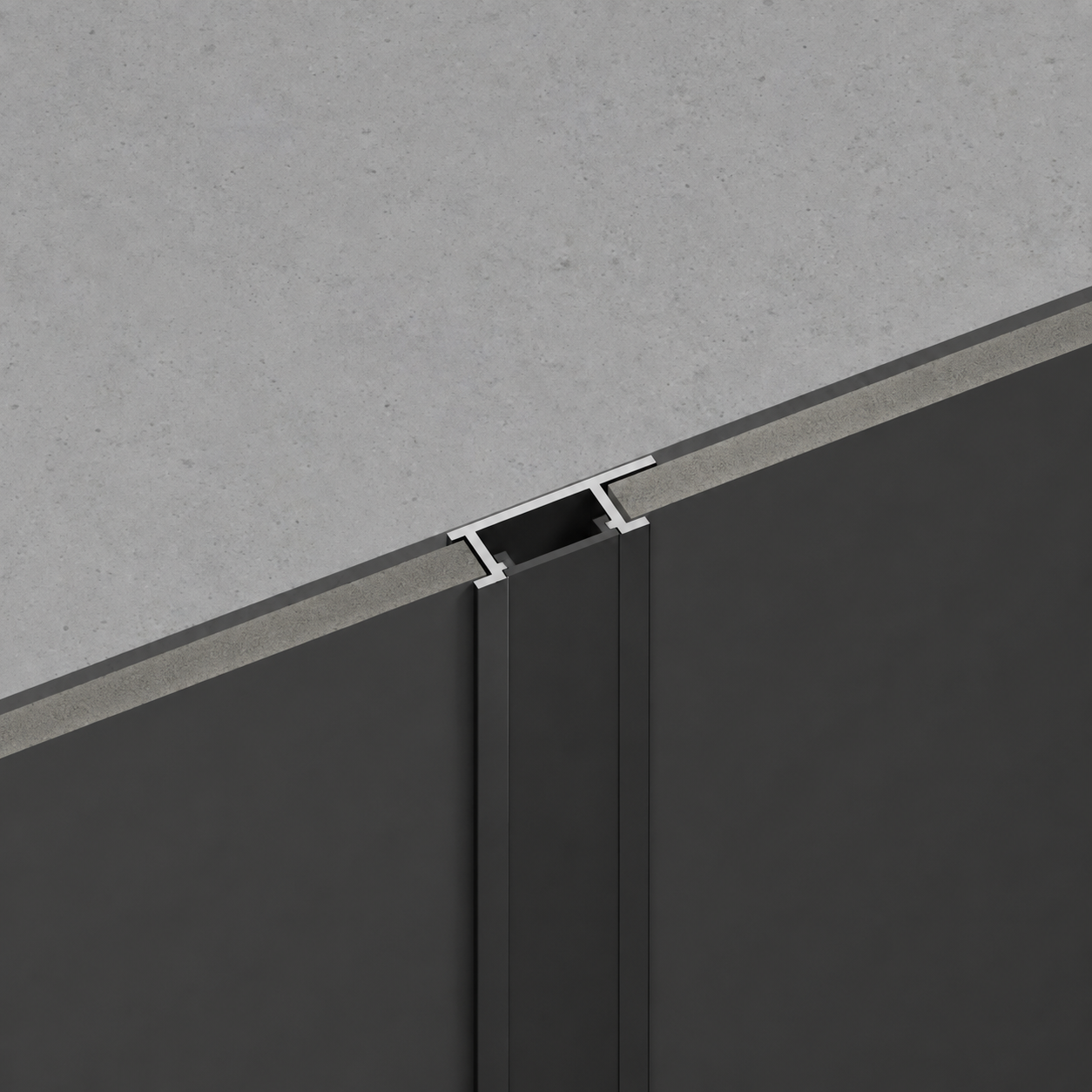 Tussen laten H met behuizing Ledstrips -Mat Zwart kleur Bamboe Wandpanelen 5 mm 2900 mm
