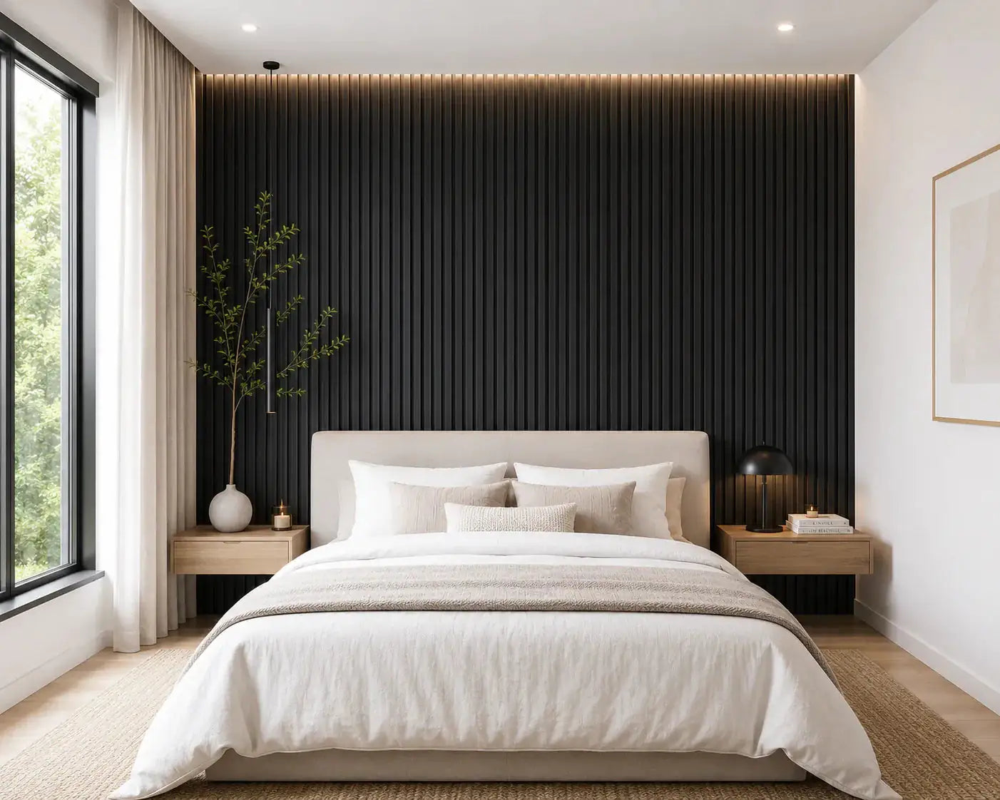 Akupanel Black moderne feature wall zwart | Elite Decoration