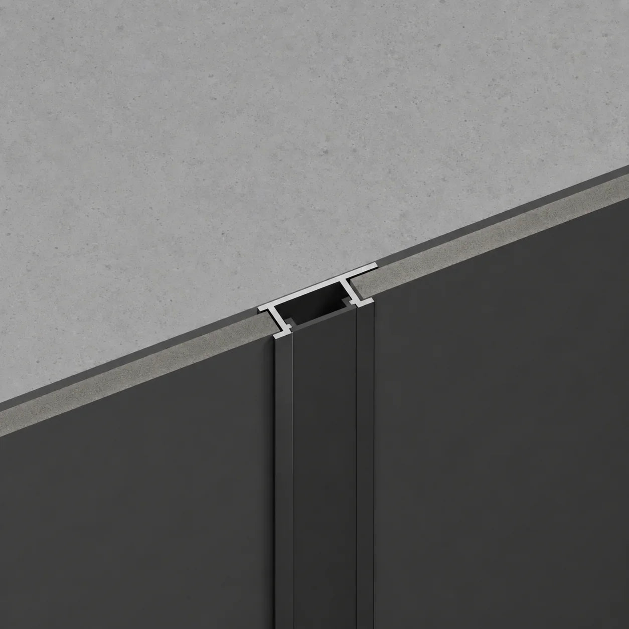 Tussen laten H LED-strips zwart bamboe wandpanelen detail | Elite Decoration