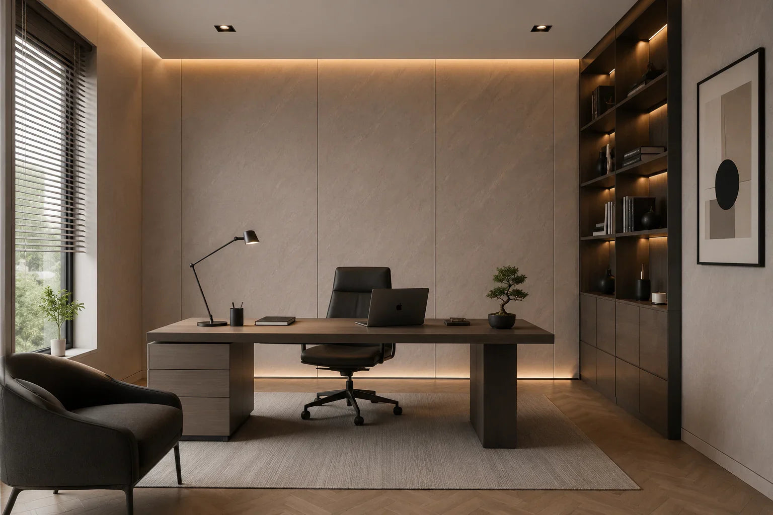 Linnen Beige bamboe wandpaneel luxe interieur | Elite Decoration
