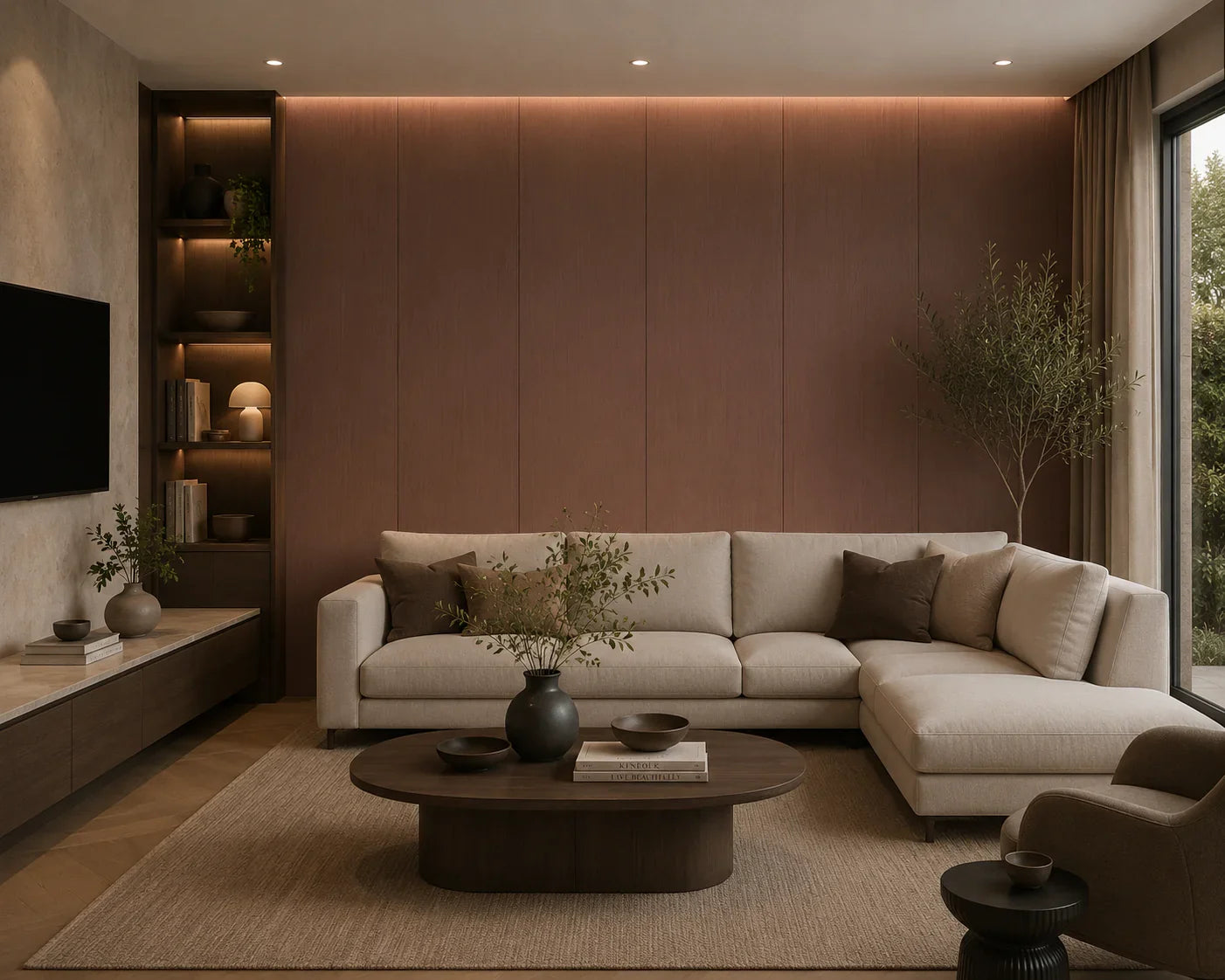 Pure Walnut bamboe wandpaneel close-up houtstructuur | Elite Decoration