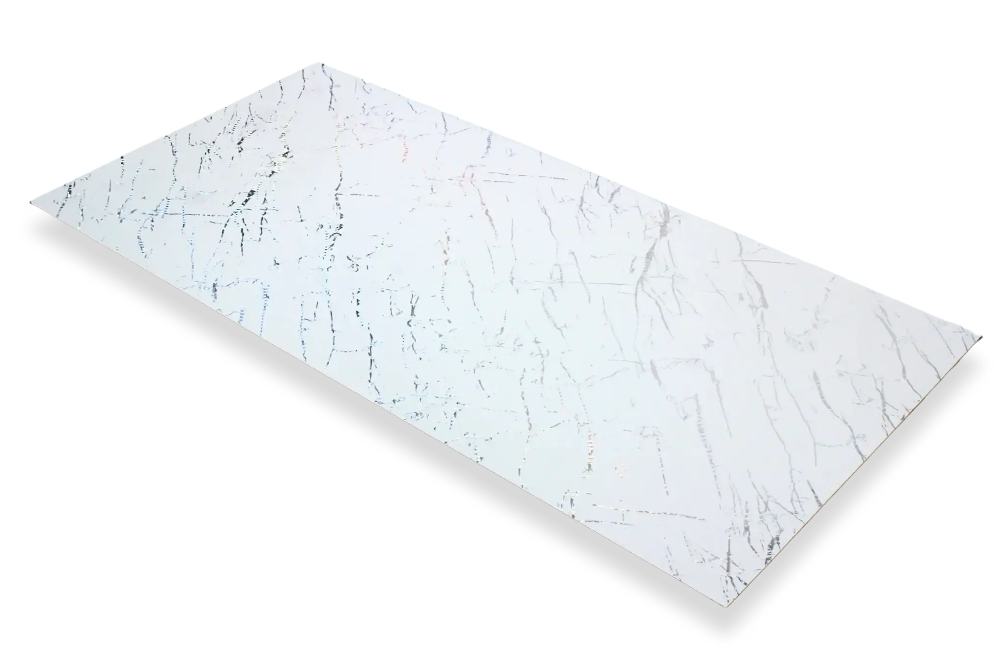 Marmerlook Wandpaneel Hoogglans Prismatic white 280x120cm – Hoogglans