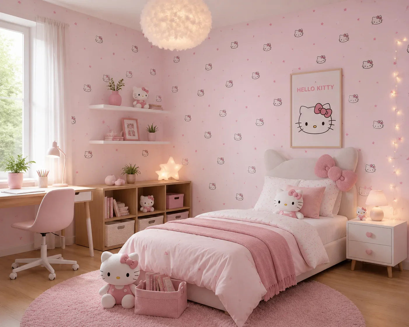Babypink marmerlook wandpaneel kinderkamer sfeer | Elite Decoration