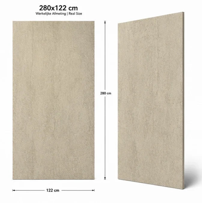 Ivory Beige SPC wandpaneel gemonteerd | Elite Decoration