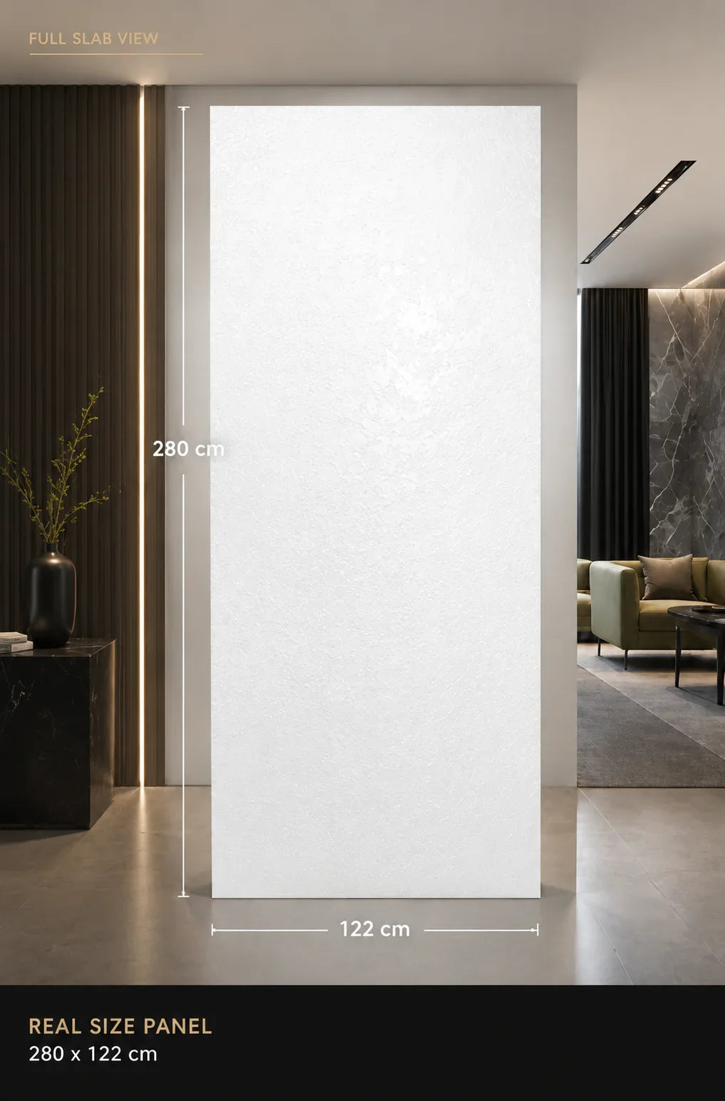 SPC wandpaneel Royal Wit Steen 280x120 cm – voorzijde | Elite Decoration