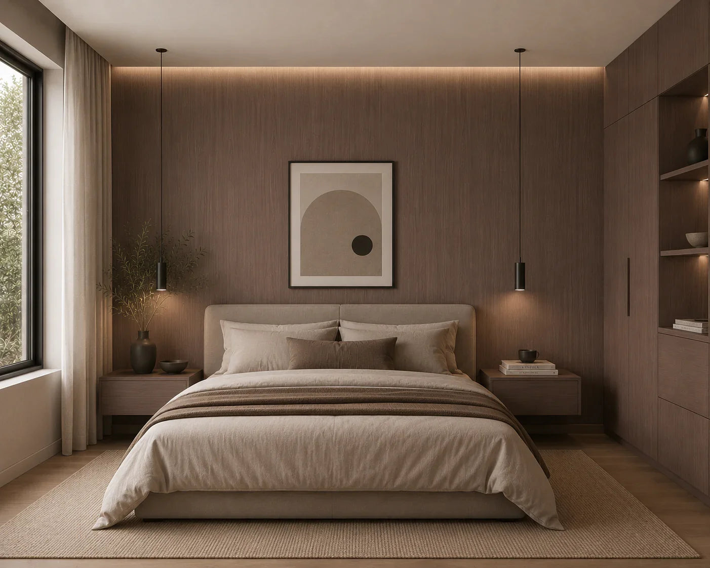 Elite Mocha Oak bamboe wandpaneel sfeer interieur | Elite Decoration
