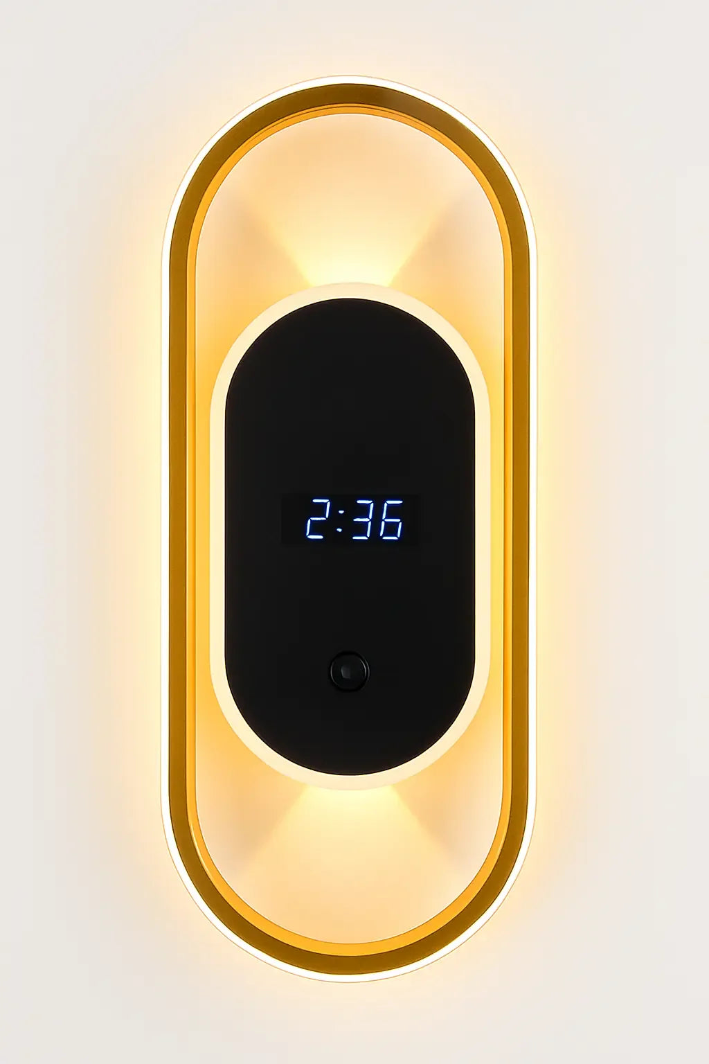 Wandlamp met Klok | Goud kleur | Perfect voor akupanelen – Wandlampen