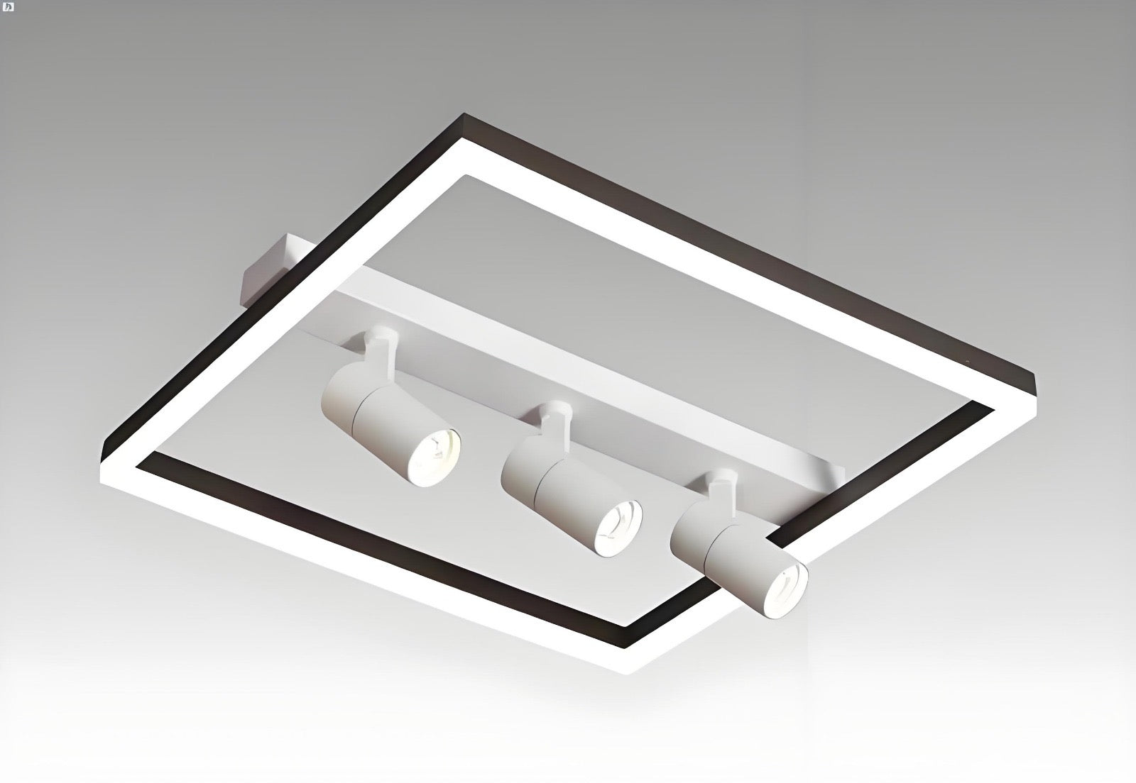 Plafondlamp Slaapkamer Vierkant LED met 3 Spots – Plafondlampen