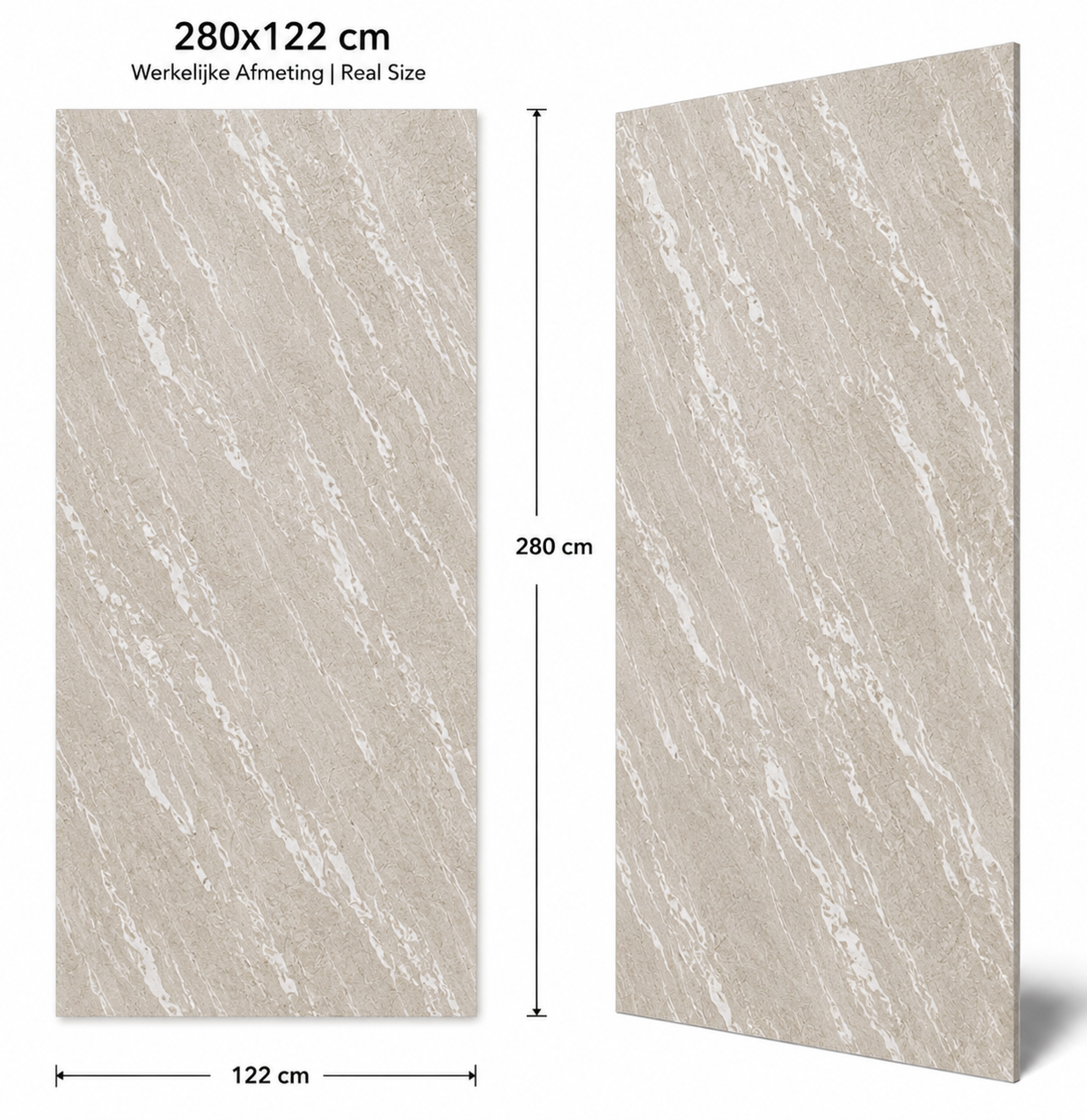 SPC PANELEN BEIGE CALACATTA  STEEN 2800-1220-3 mm