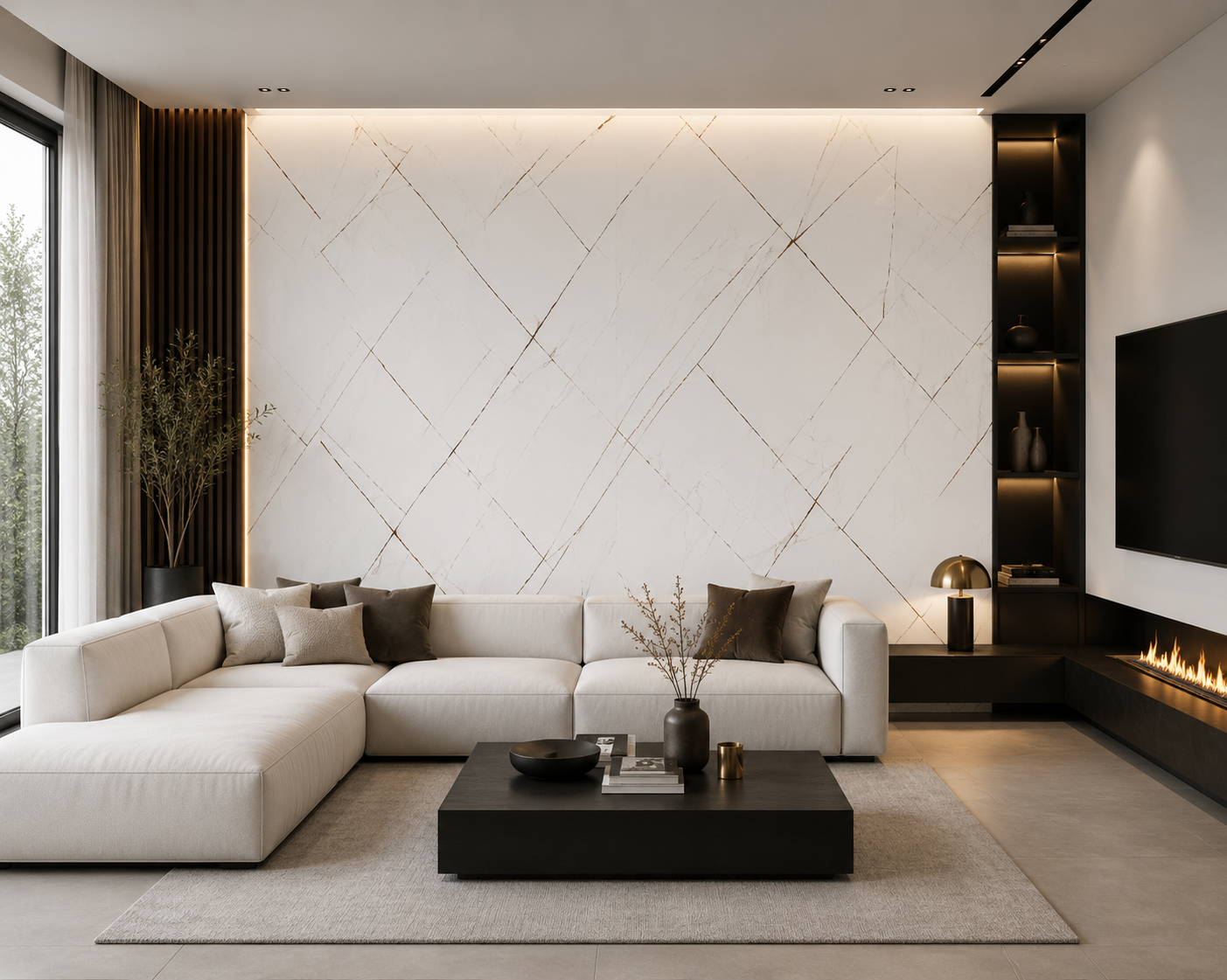 PVC PANELEN Wandpaneel marmerlook White Nero 2800-1220-3 mm