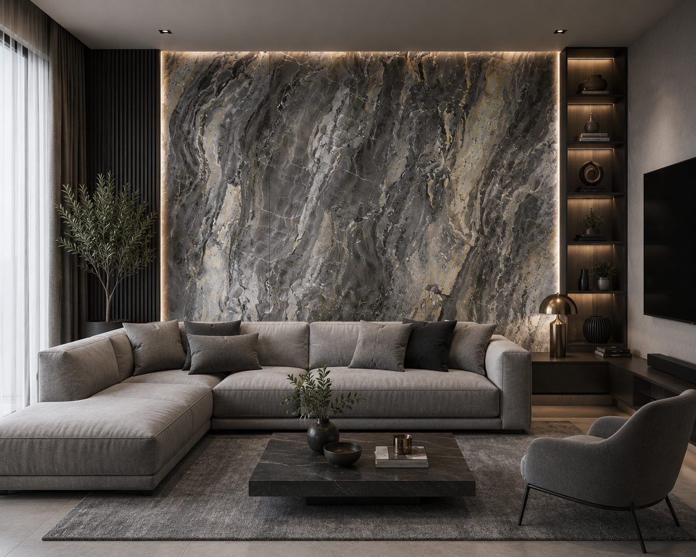 SPC PANELEN Mooiste Wandpaneel  Marmer Shadow Stone 2800-1220-3mm