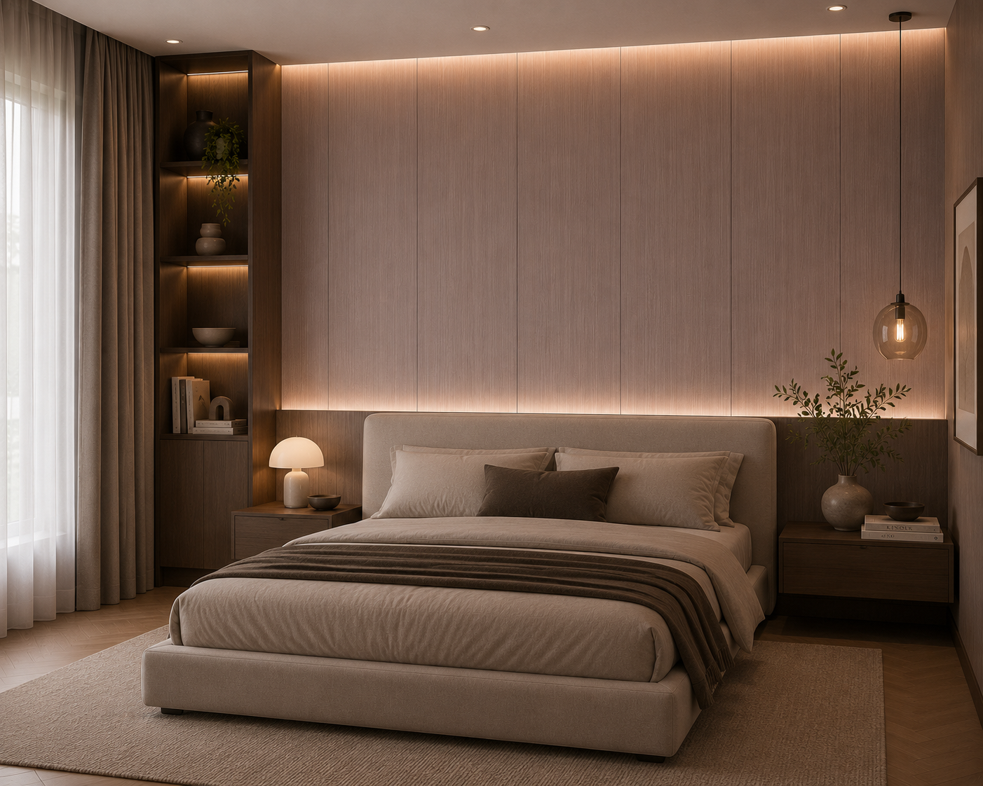 TEXTIEL Bamboe Wandpanelen - Cashmere Taupe (oppervlak geweven hout)