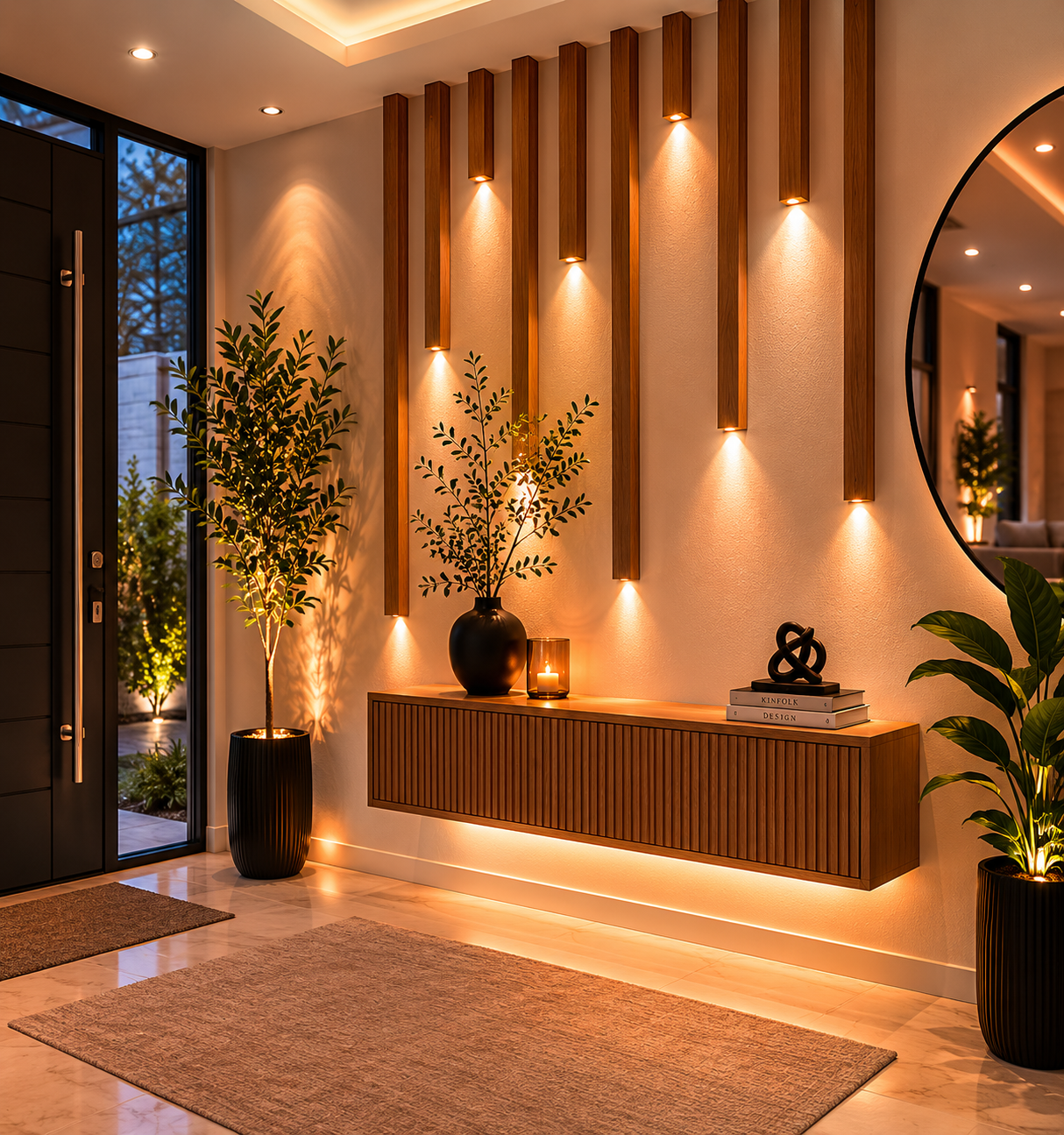 Binnenkolommen met Led Naturel  SfeerKolom | unieke wanddecoratie | 260cm 5 cm