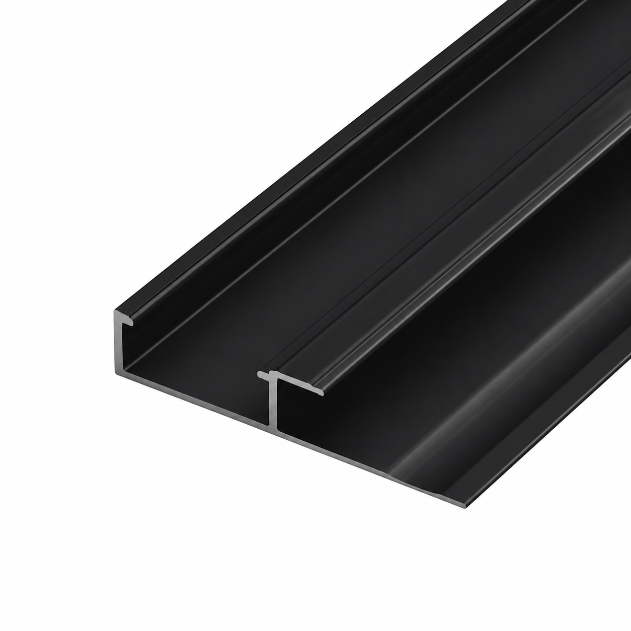 Afdeklaat U met behuizing Ledstrip Mat Zwart Kleur Bamboe Wandpanelen 5mm  2900mm