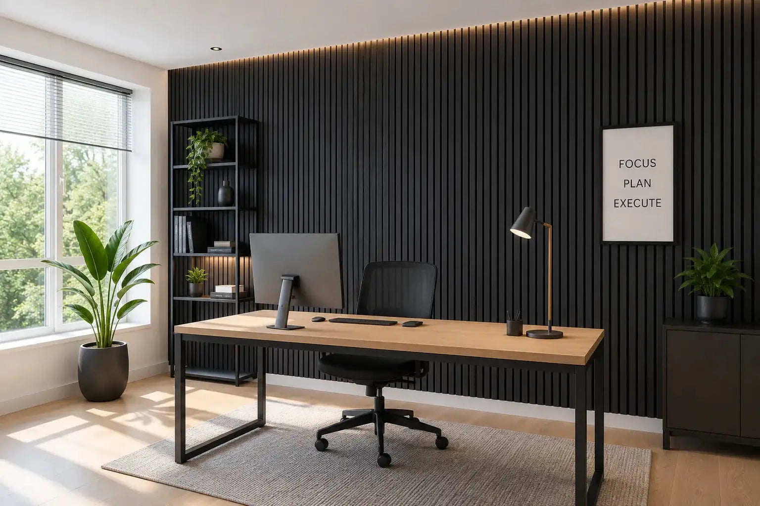 Akupanel Antraciet wandpaneel gemonteerd | Elite Decoration