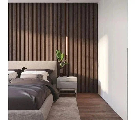 Akupanel Gerookt Walnoot wandpaneel gemonteerd | Elite Decoration