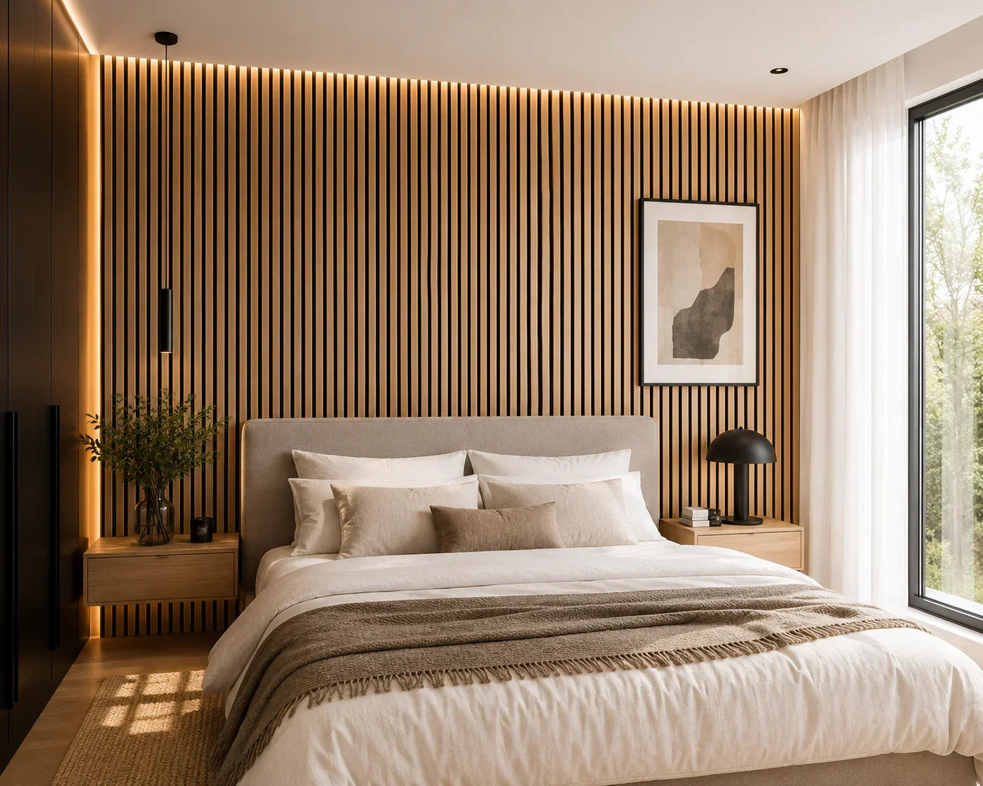 Akupanel Natuurlijk Eiken wandpaneel gemonteerd | Elite Decoration