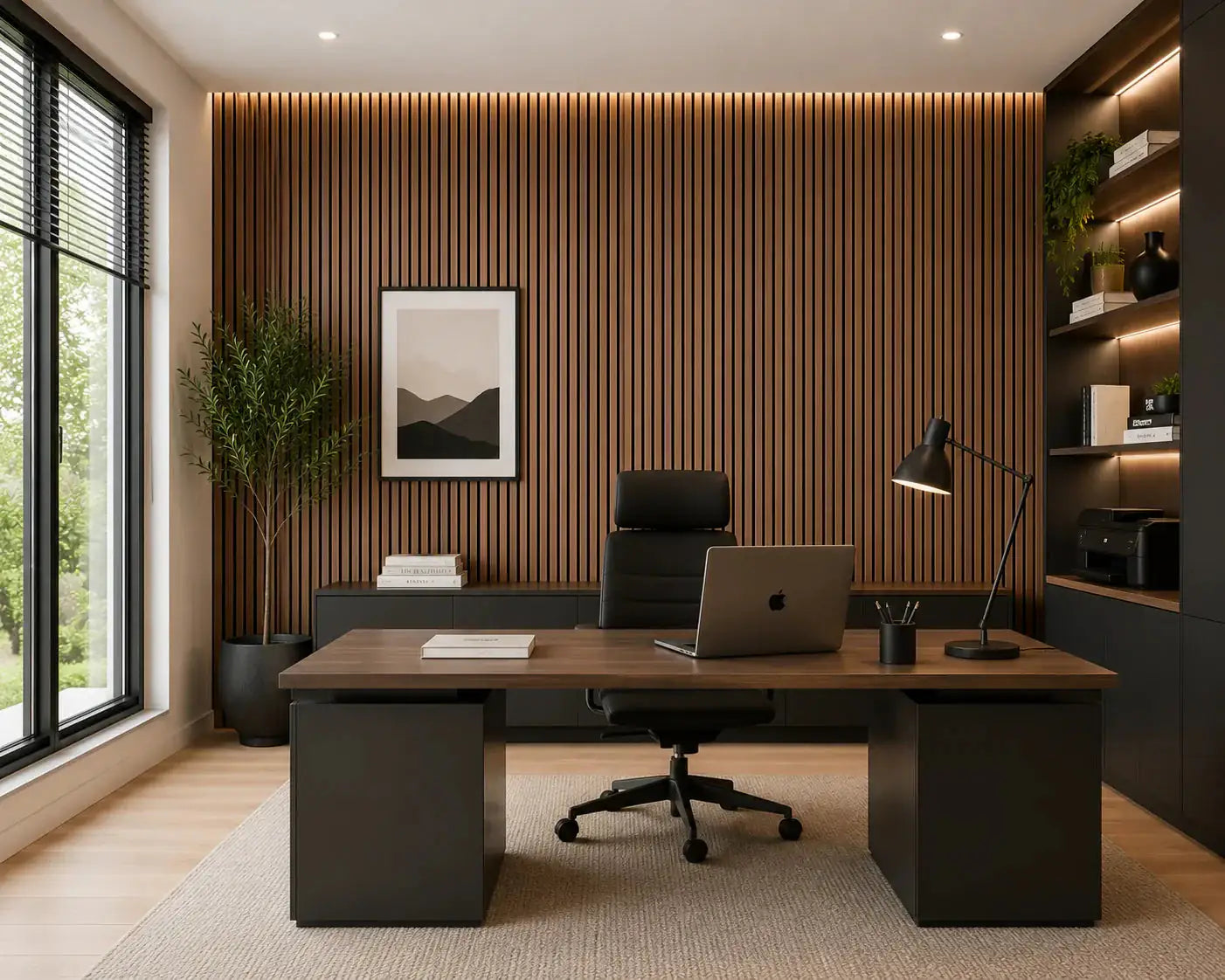 Akupanel Rustiek Walnoot feature wall interieur | Elite Decoration