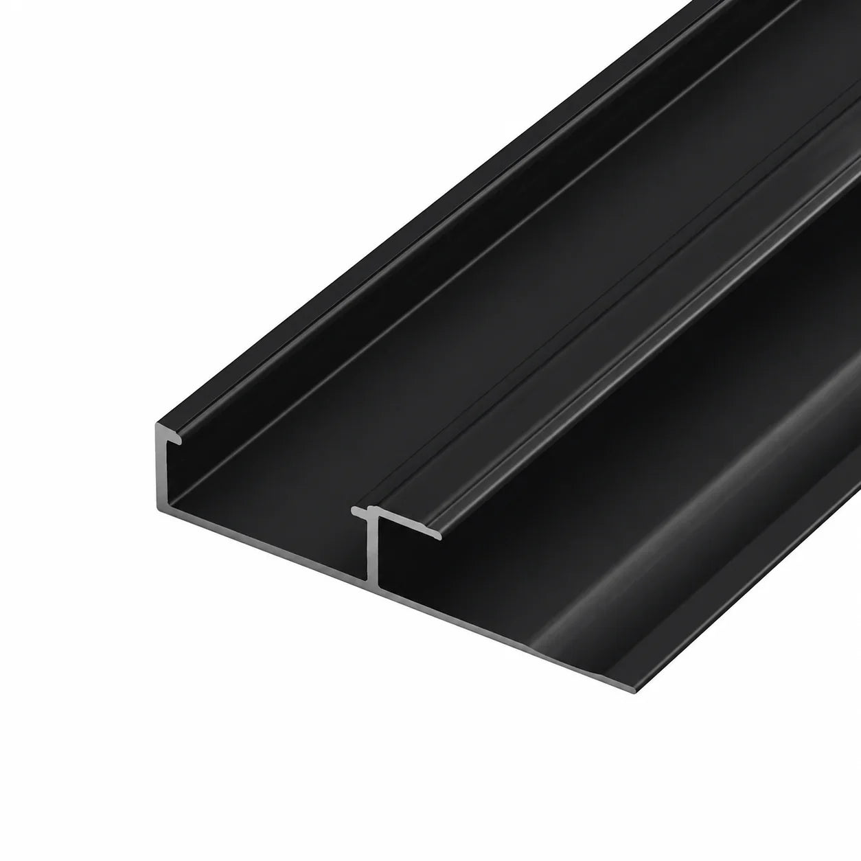 Afdeklaat U LED-strip zwart bamboe wandpanelen gemonteerd | Elite Decoration