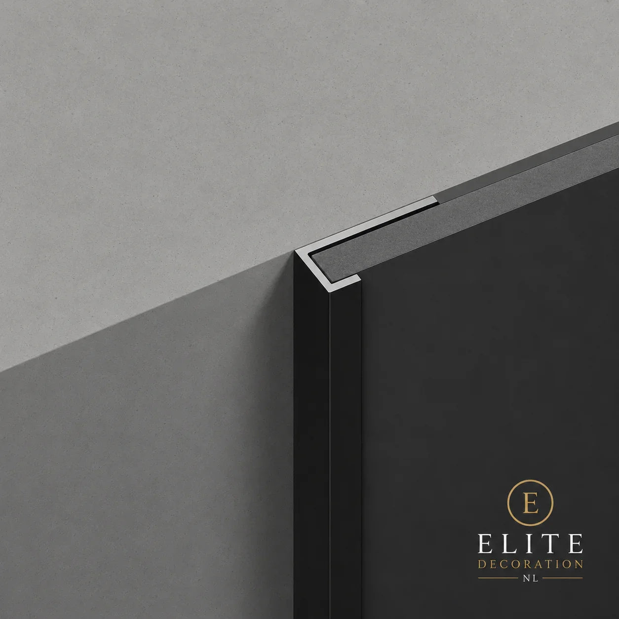 Afdeklaat U mat zwart bamboe wandpanelen – vooraanzicht | Elite Decoration