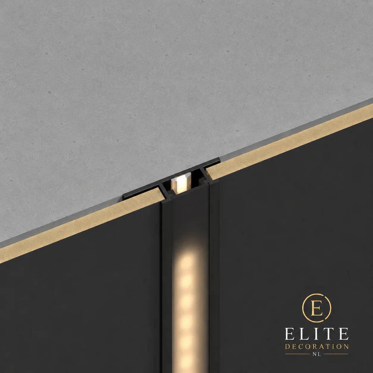 Tussen laten H met LED-strips mat zwart – bamboe wandpanelen 5mm | Elite Decoration