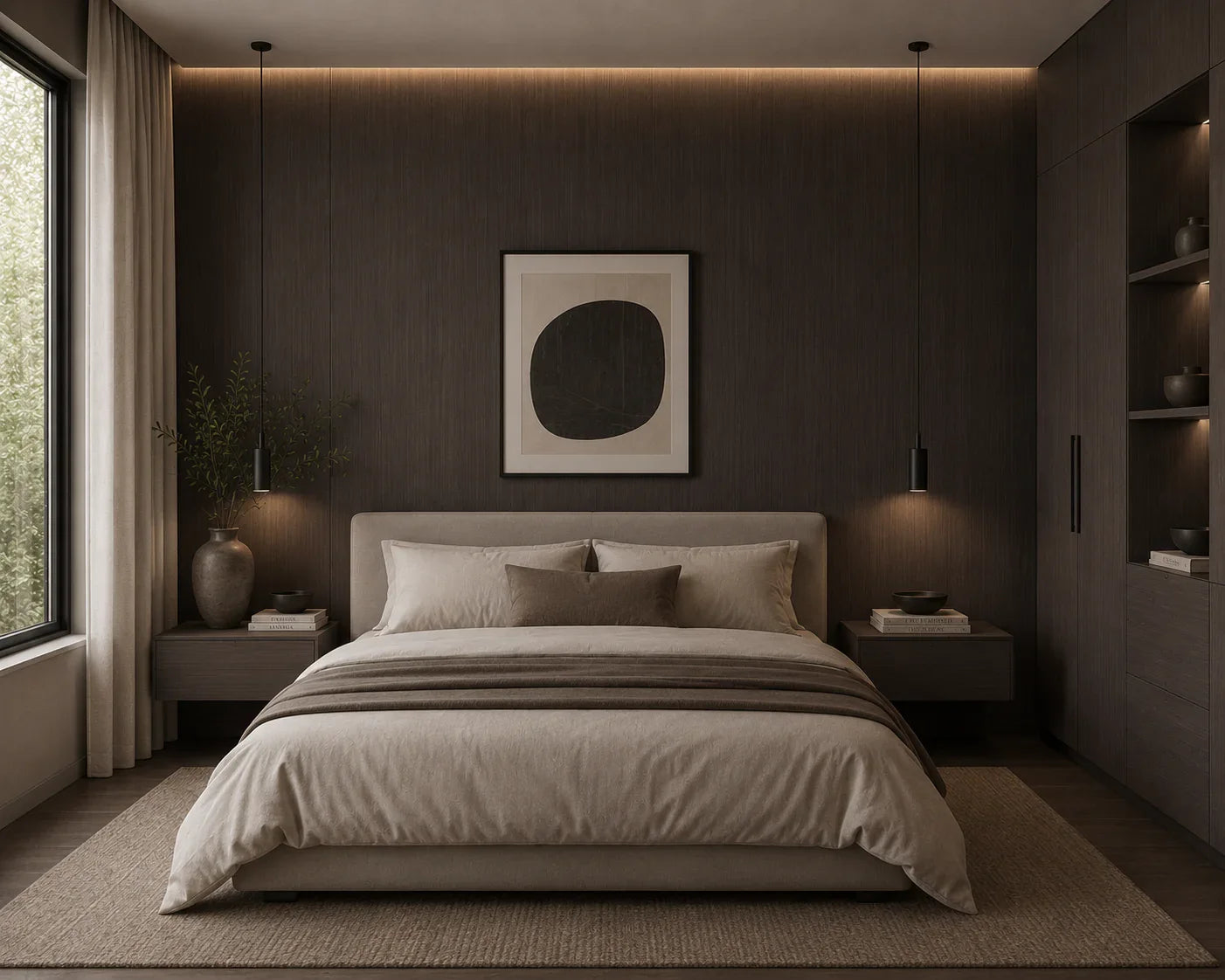 Elite Dark Mocha bamboe wandpaneel sfeer interieur | Elite Decoration