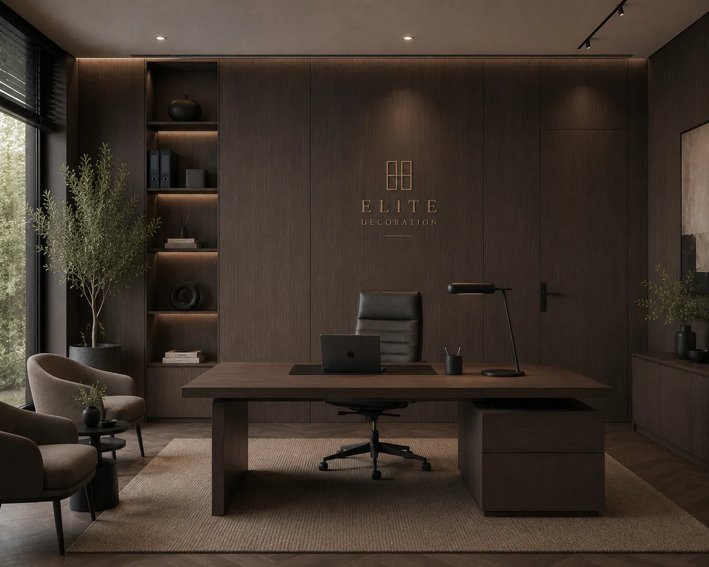 Elite Dark Mocha bamboe wandpaneel luxe woning | Elite Decoration