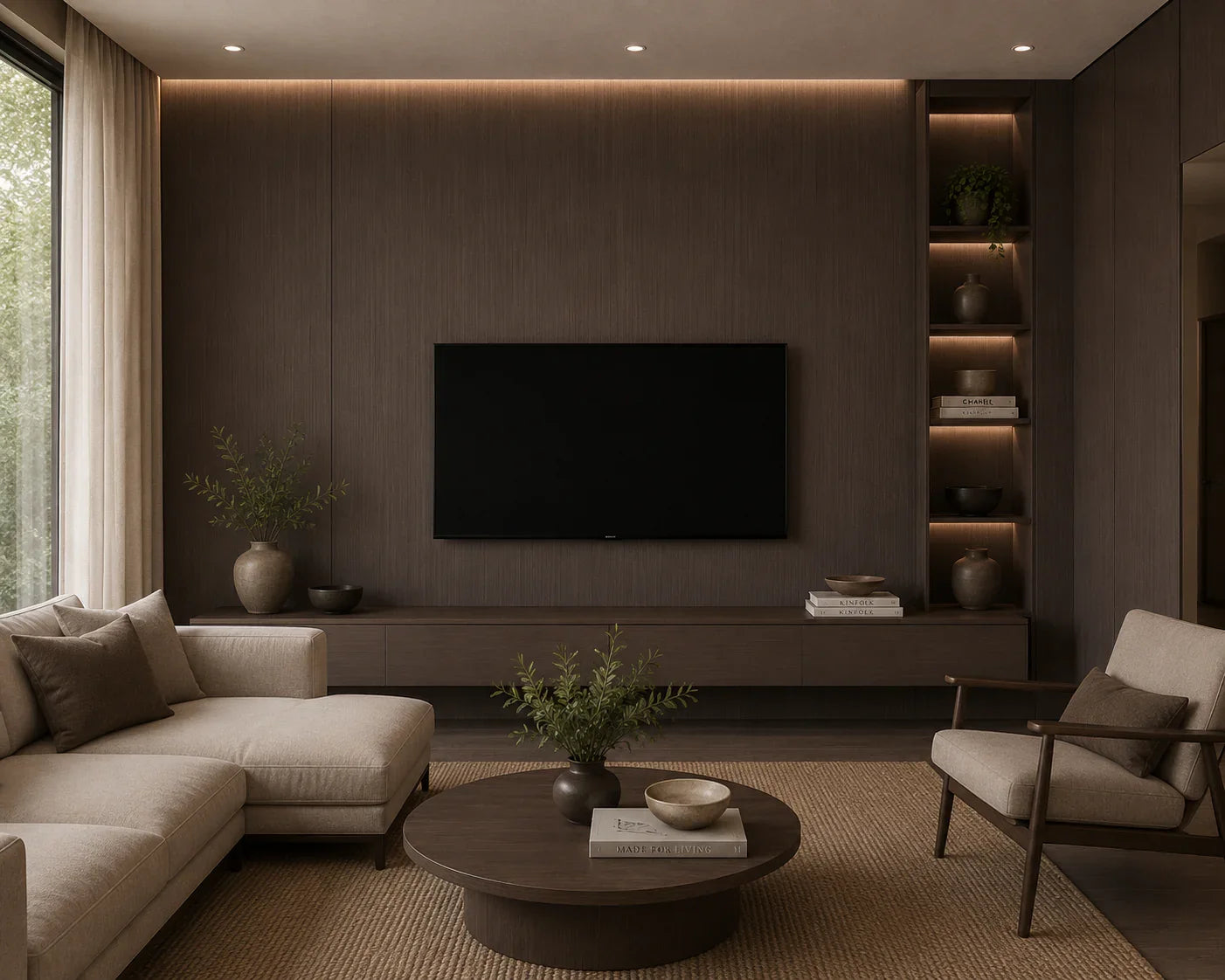 Elite Dark Mocha bamboe wandpaneel geweven structuur | Elite Decoration