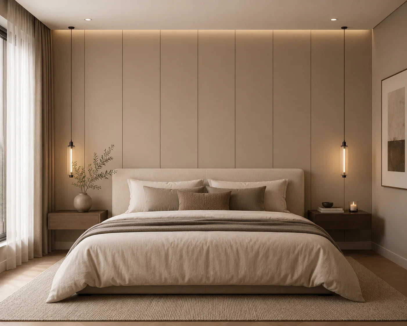 Harmonie Beige bamboe wandpaneel sfeer interieur | Elite Decoration