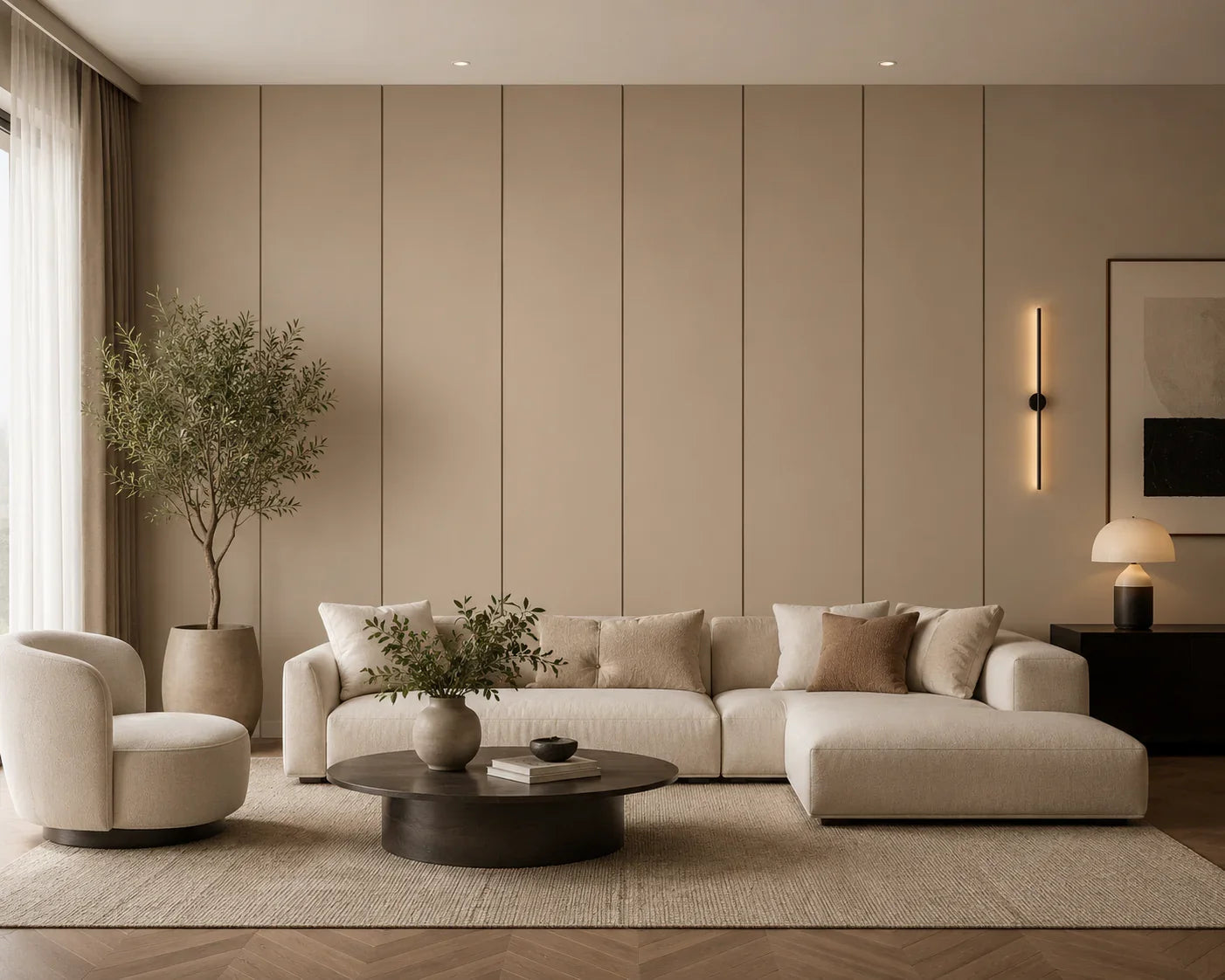 Harmonie Beige bamboe wandpaneel geweven structuur | Elite Decoration