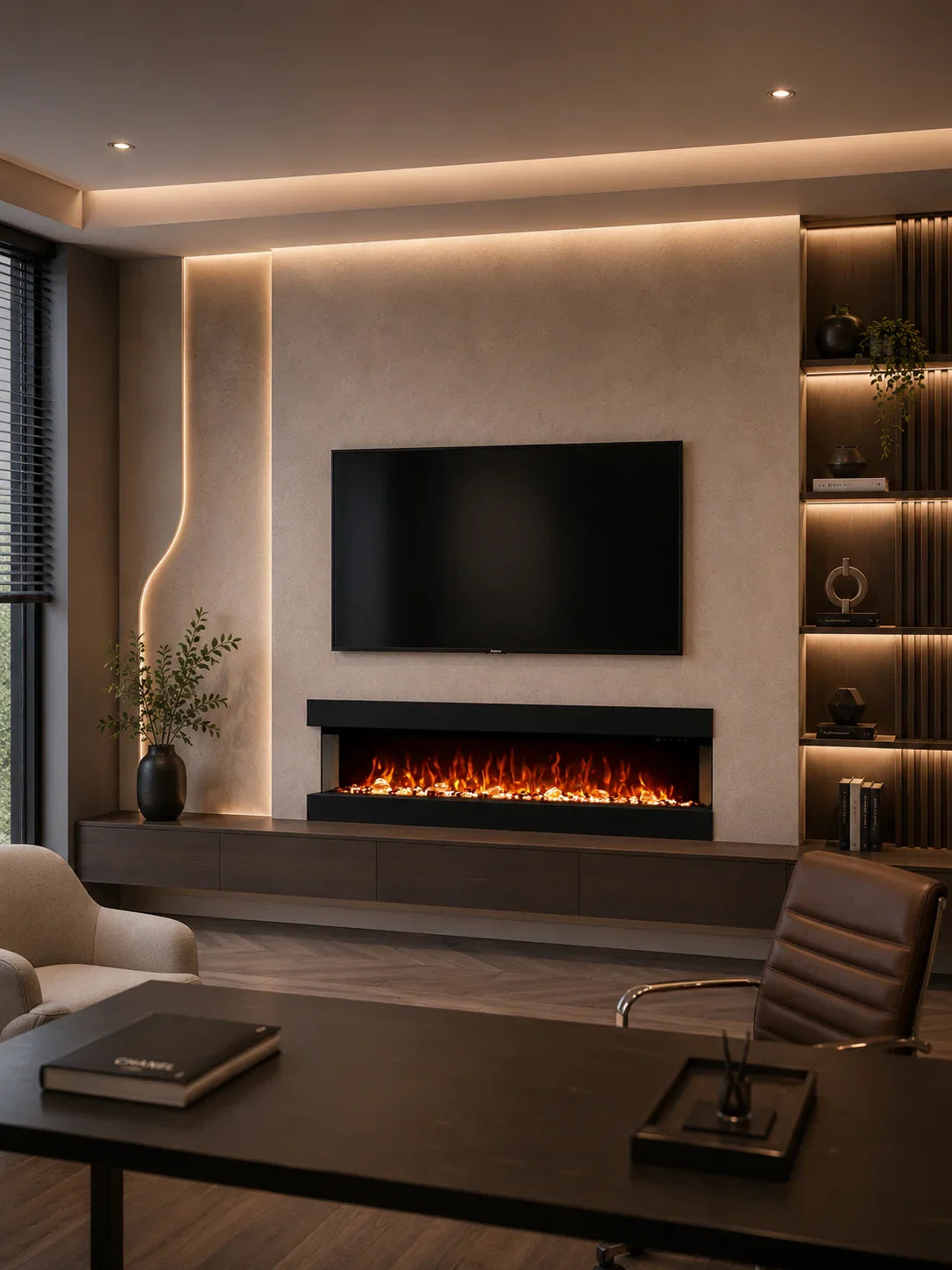 Diamond sfeerhaard 3-zijdig sfeer interieur woonkamer | Elite Decoration