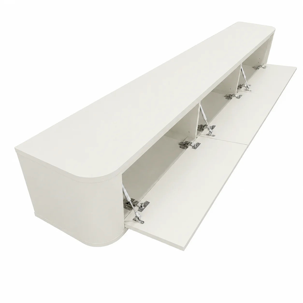 Japandi TV-meubel Off-White met decoratie interieur | Elite Decoration