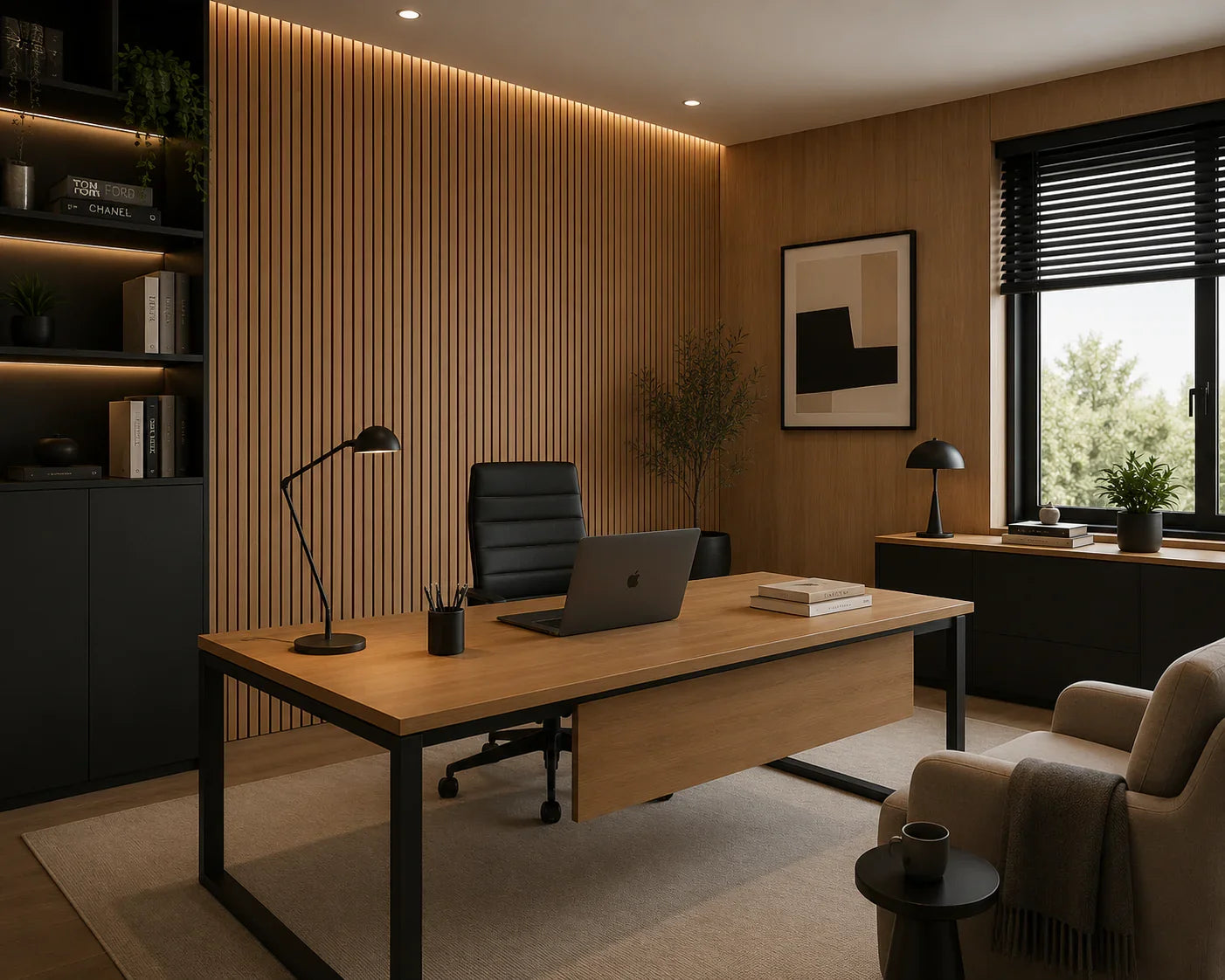 Licht Walnoot kunststof wandpaneel feature wall | Elite Decoration