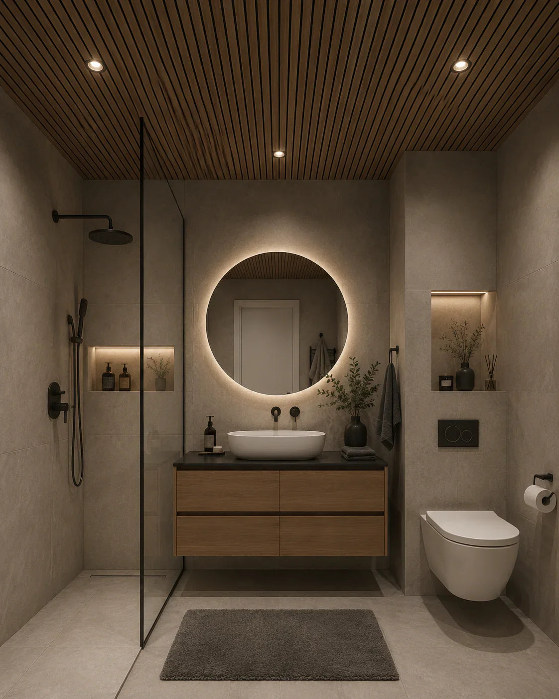 Kunststof wandpaneel walnoot sfeer woonkamer | Elite Decoration