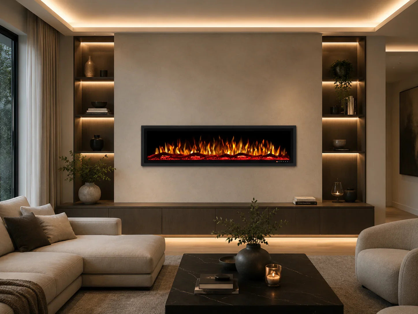 Luxe sfeerhaard met verwarming sfeer woonkamer | Elite Decoration