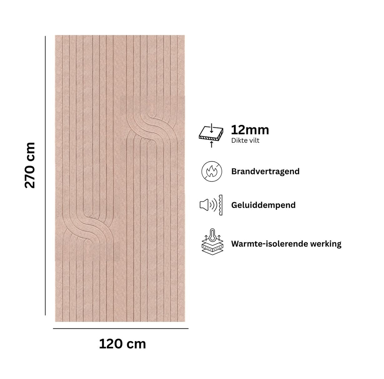 Akoestisch PET-Vilt Wandpanelen DK7 - Taupe