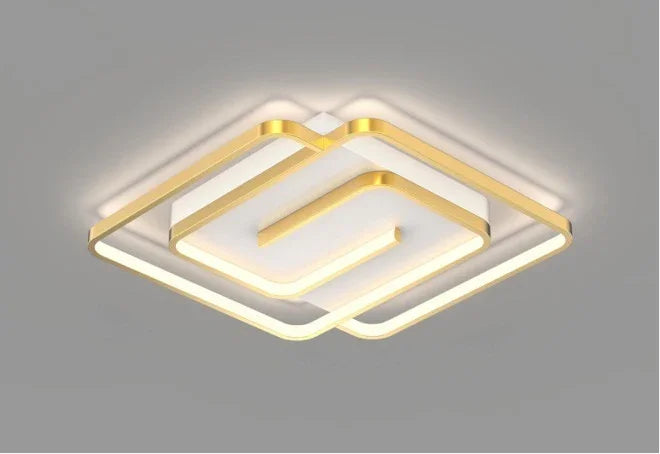 Plafondlamp Rechthoek Modern LED Design in Zwart & Goud – Plafondlampen