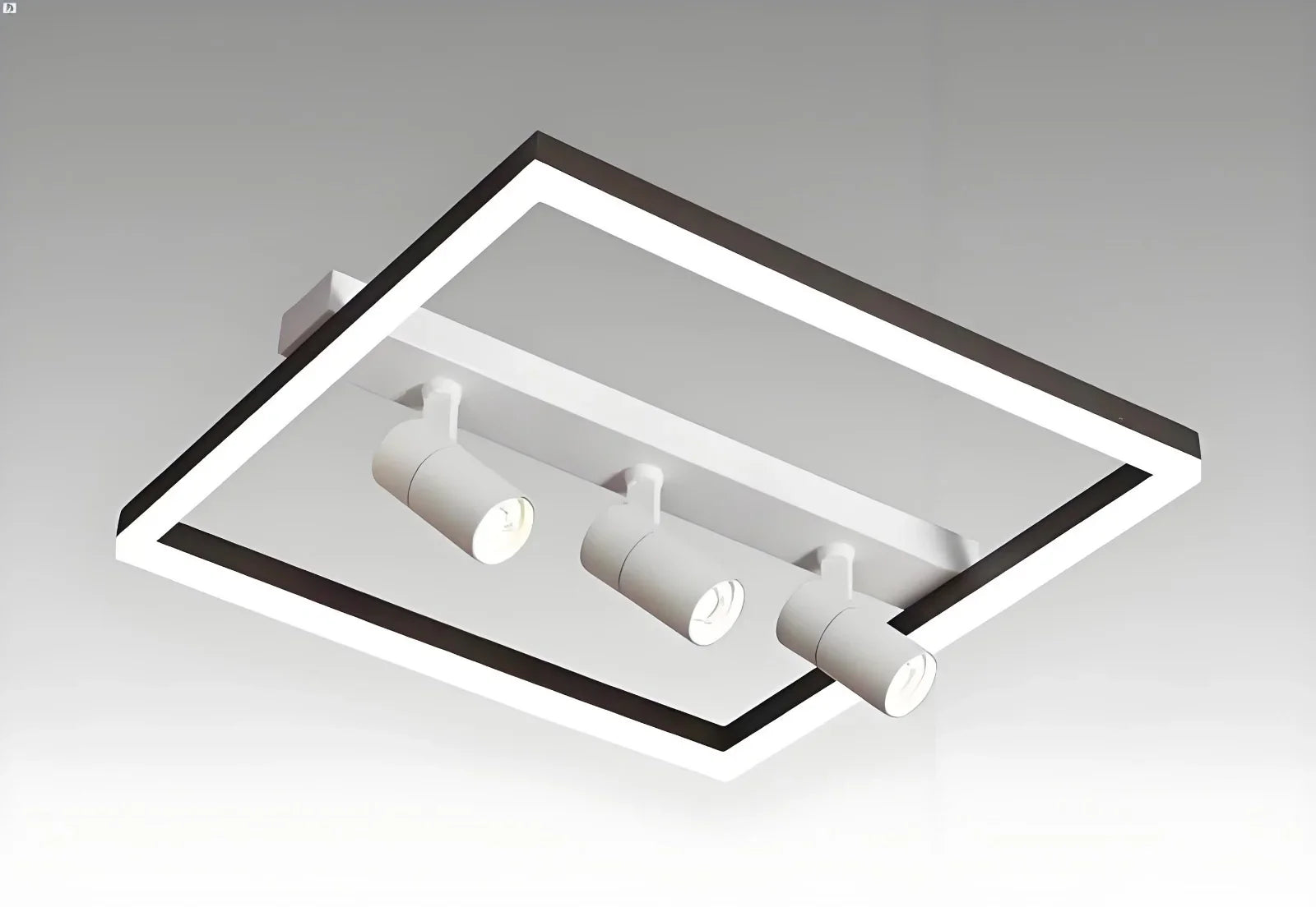 Plafondlamp Slaapkamer Vierkant LED met 3 Spots – Plafondlampen
