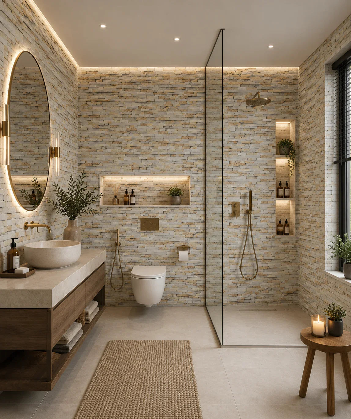 Mozaïeksteen wandpaneel gemonteerd interieur | Elite Decoration
