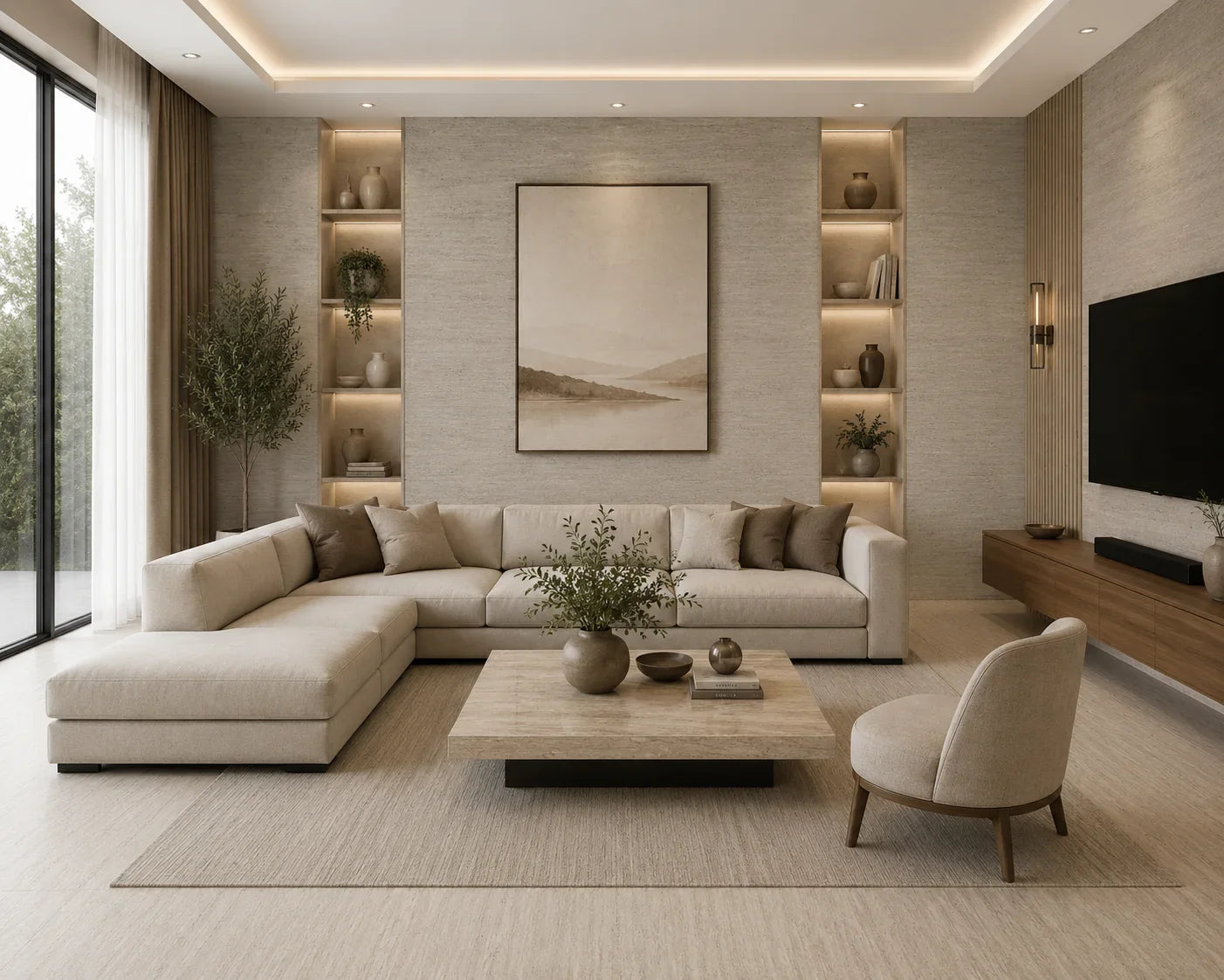Saturn marmerlook wandpaneel gemonteerd luxe interieur | Elite Decoration
