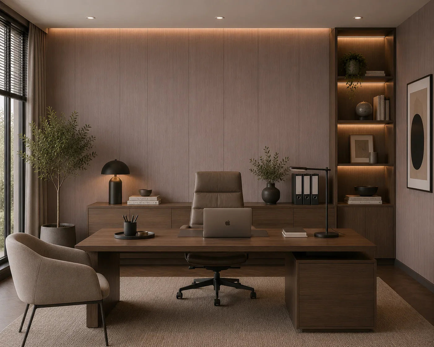 Cashmere Taupe bamboe wandpaneel luxe woning | Elite Decoration